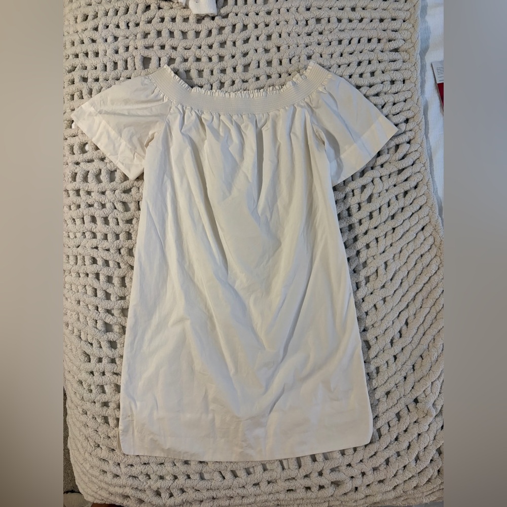 J. Crew Ivory Off-Shoulder Dress